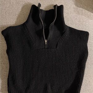 Black Ribbed Women's Sweater